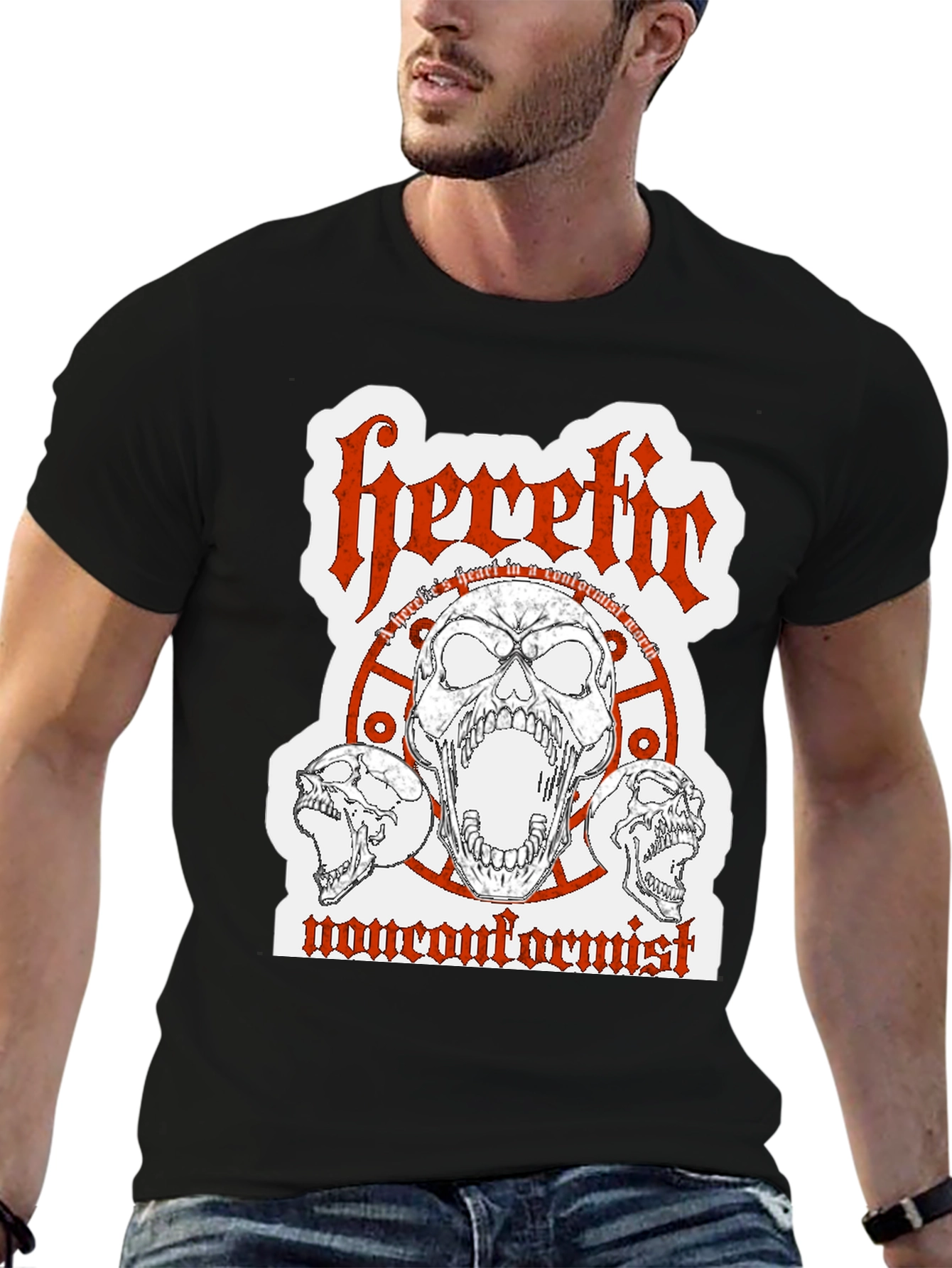 Heretic Nonconformist Graphic Tee - Black
