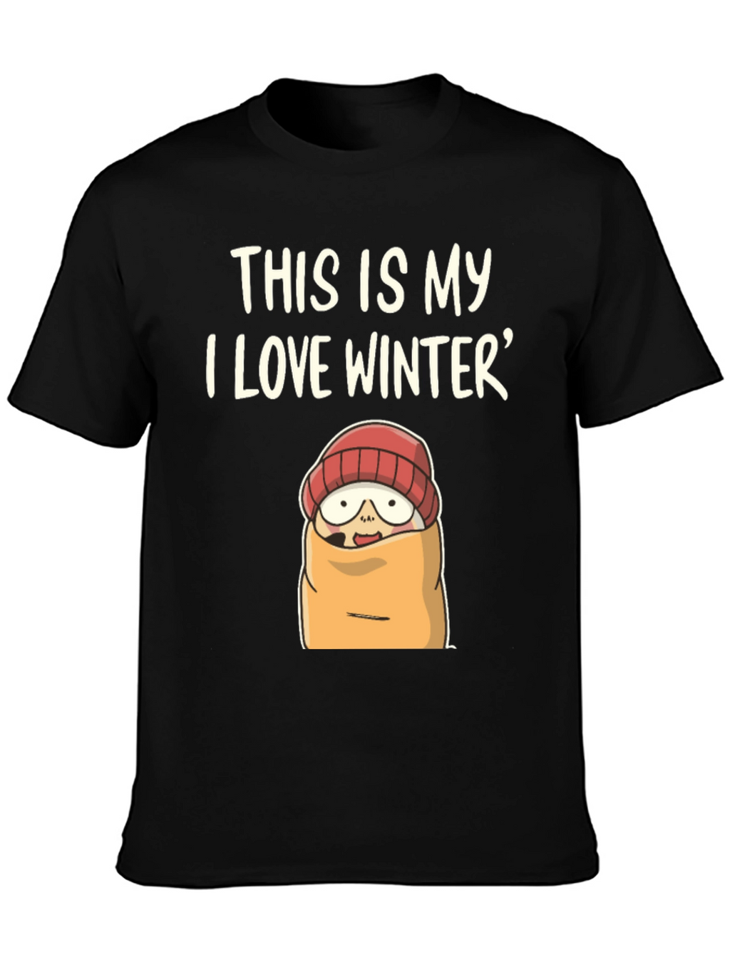 Funny Winter T-Shirt: I Love Winter Cartoon Graphic Tee