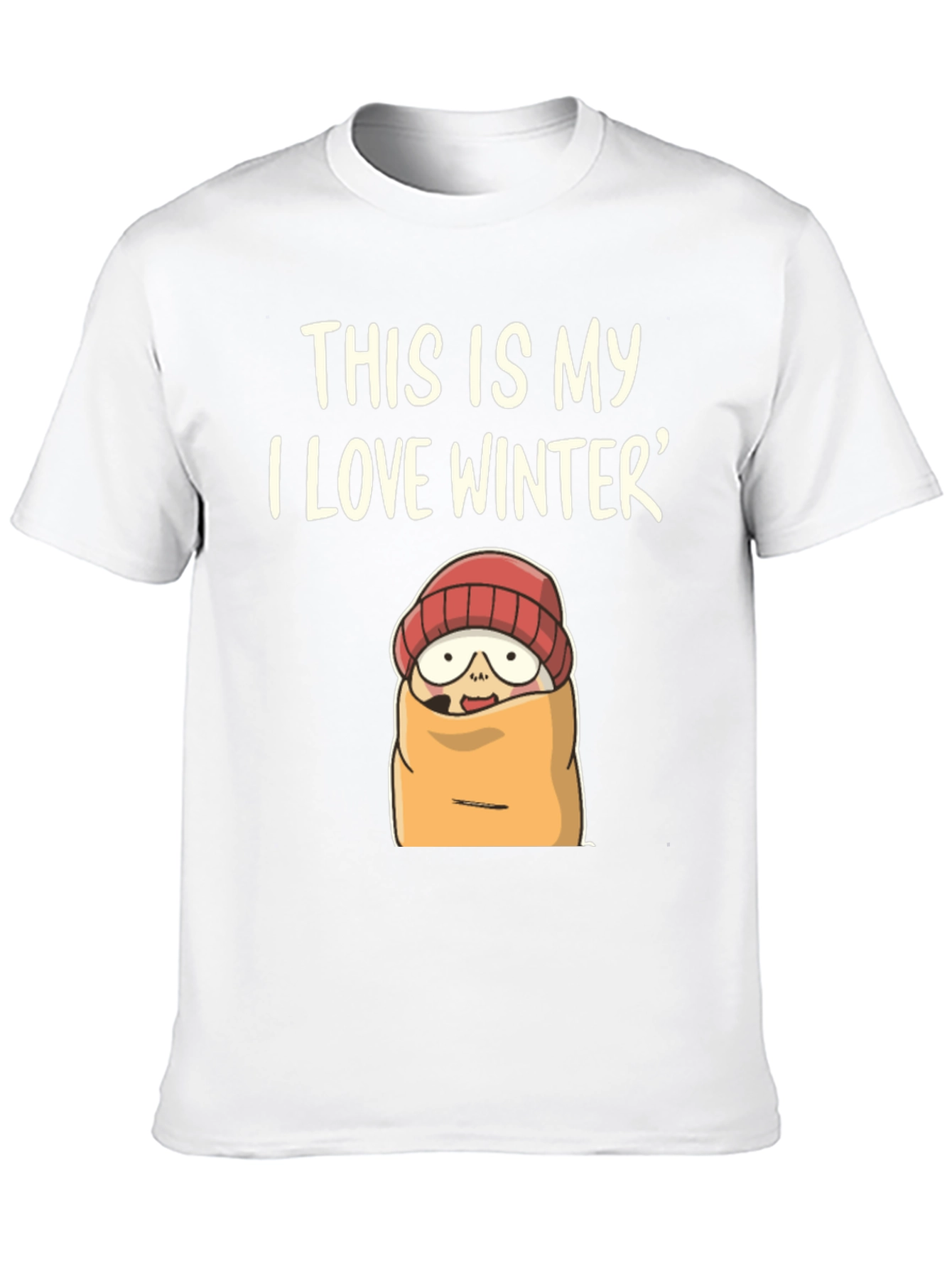 Funny Winter T-Shirt: I Love Winter Cartoon Graphic Tee