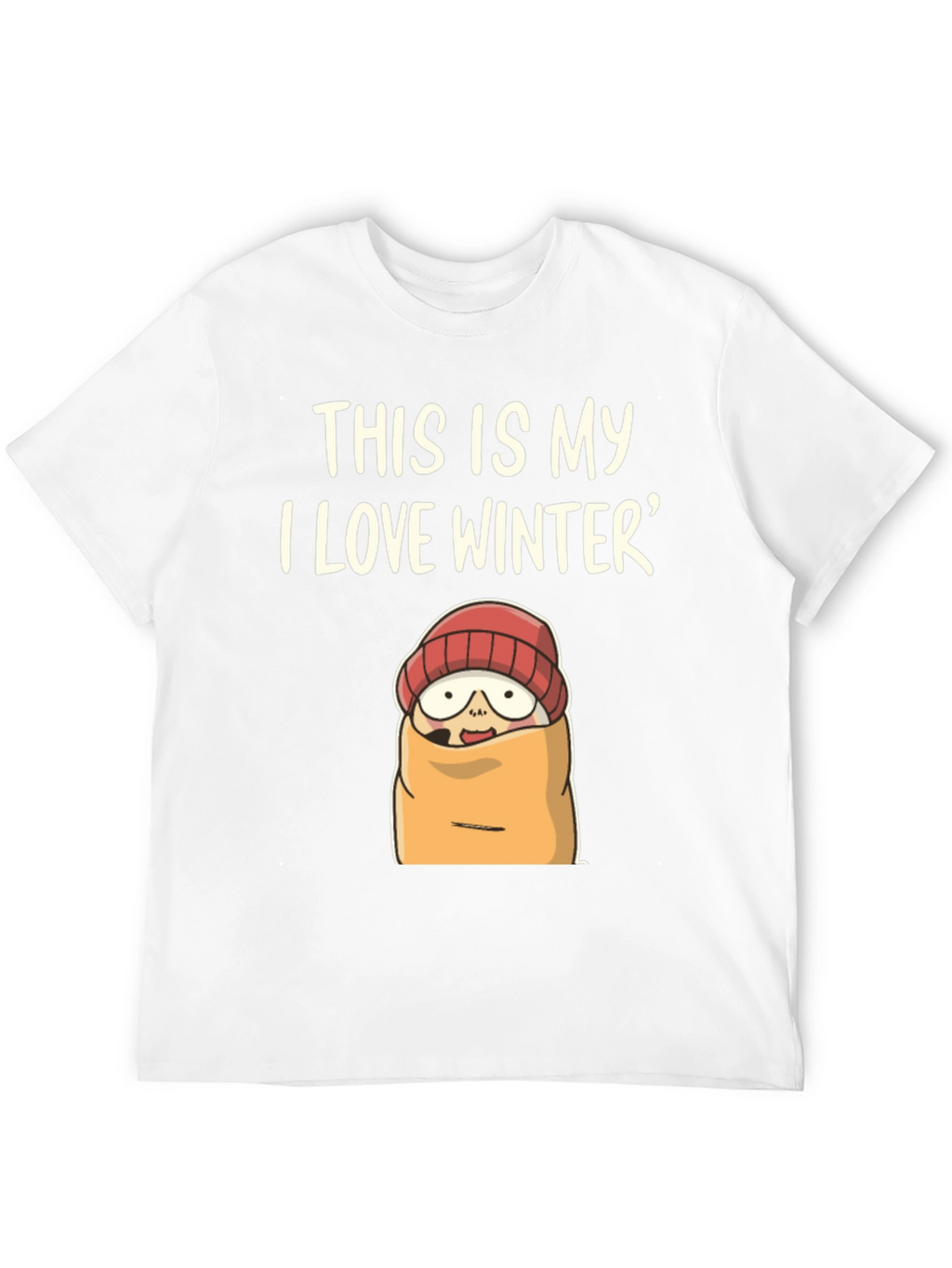 Funny Winter T-Shirt: I Love Winter Cartoon Graphic Tee