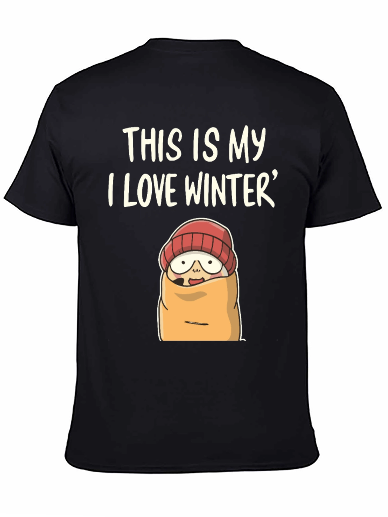 Funny Winter T-Shirt: I Love Winter Cartoon Graphic Tee