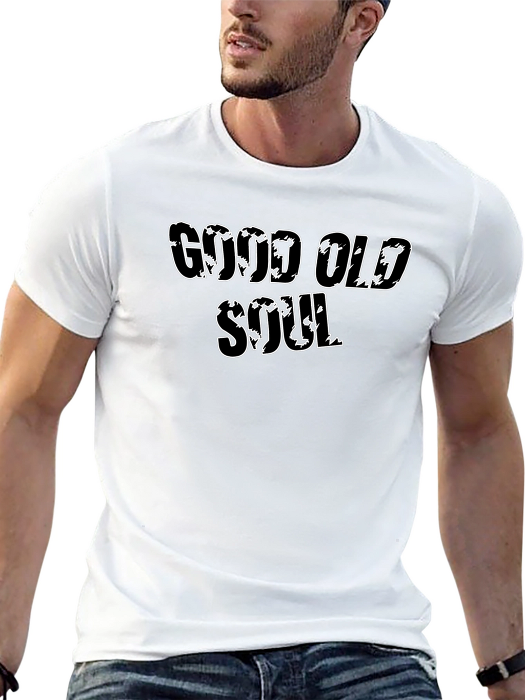 Good Old Soul Black T-Shirt Casual Wear Cotton Blend