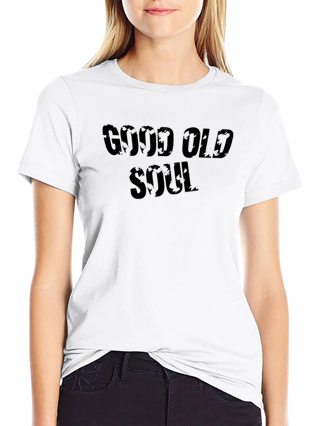 Good Old Soul Black T-Shirt Casual Wear Cotton Blend