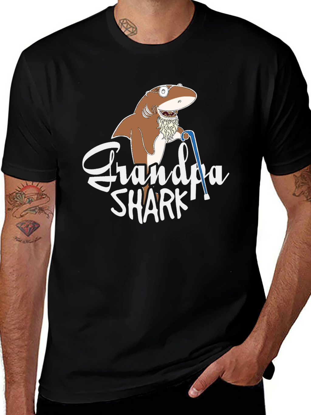 Grandpa Shark Graphic T-Shirt