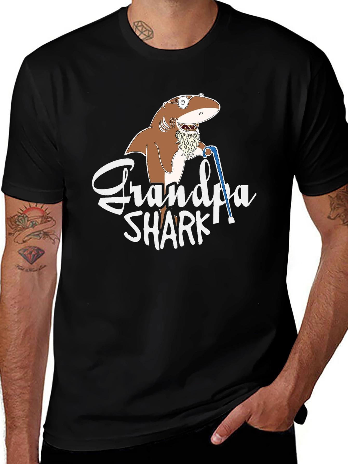 Grandpa Shark Graphic T-Shirt