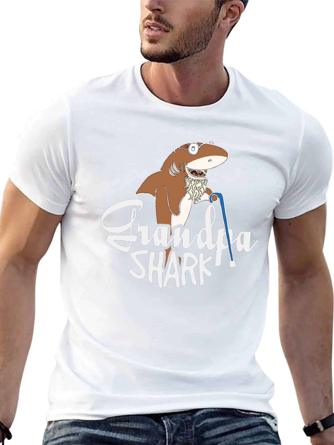 Grandpa Shark Graphic T-Shirt