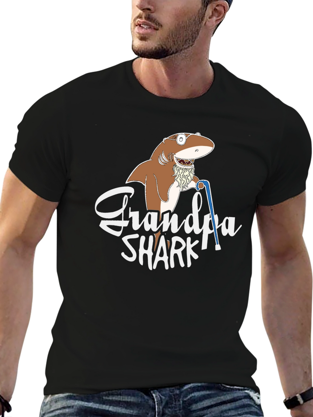 Grandpa Shark Graphic T-Shirt