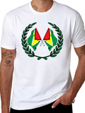 Guyana Flag Wreath Black T-Shirt