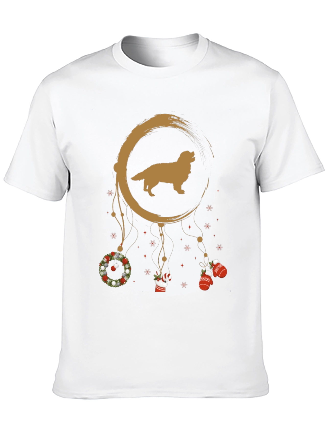 Golden Retriever Dreamcatcher Christmas T-Shirt – Festive Dog Lover Tee