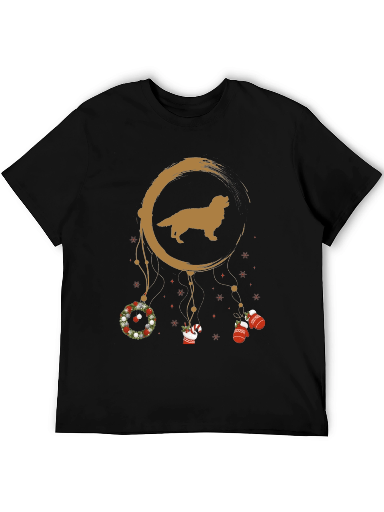 Golden Retriever Dreamcatcher Christmas T-Shirt – Festive Dog Lover Tee