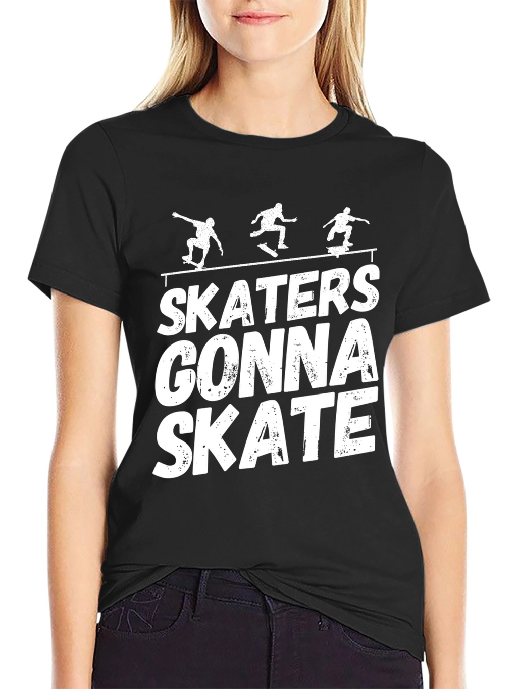 Skaters Gonna Skate Graphic T-Shirt - Black