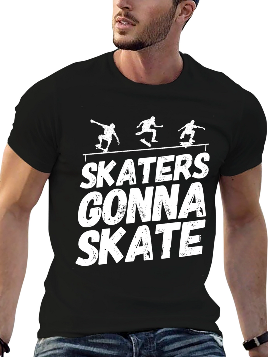 Skaters Gonna Skate Graphic T-Shirt - Black