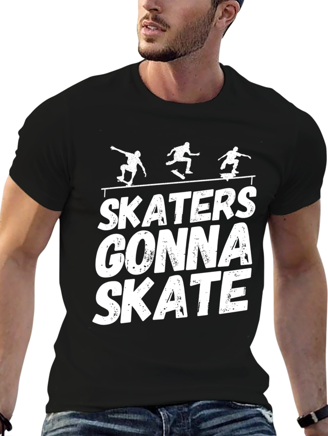 Skaters Gonna Skate Graphic T-Shirt - Black