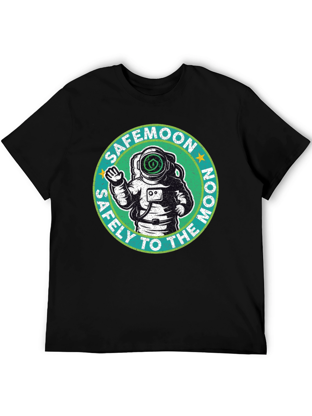 Safemoon Astronaut Black T-Shirt - Safely to the Moon!