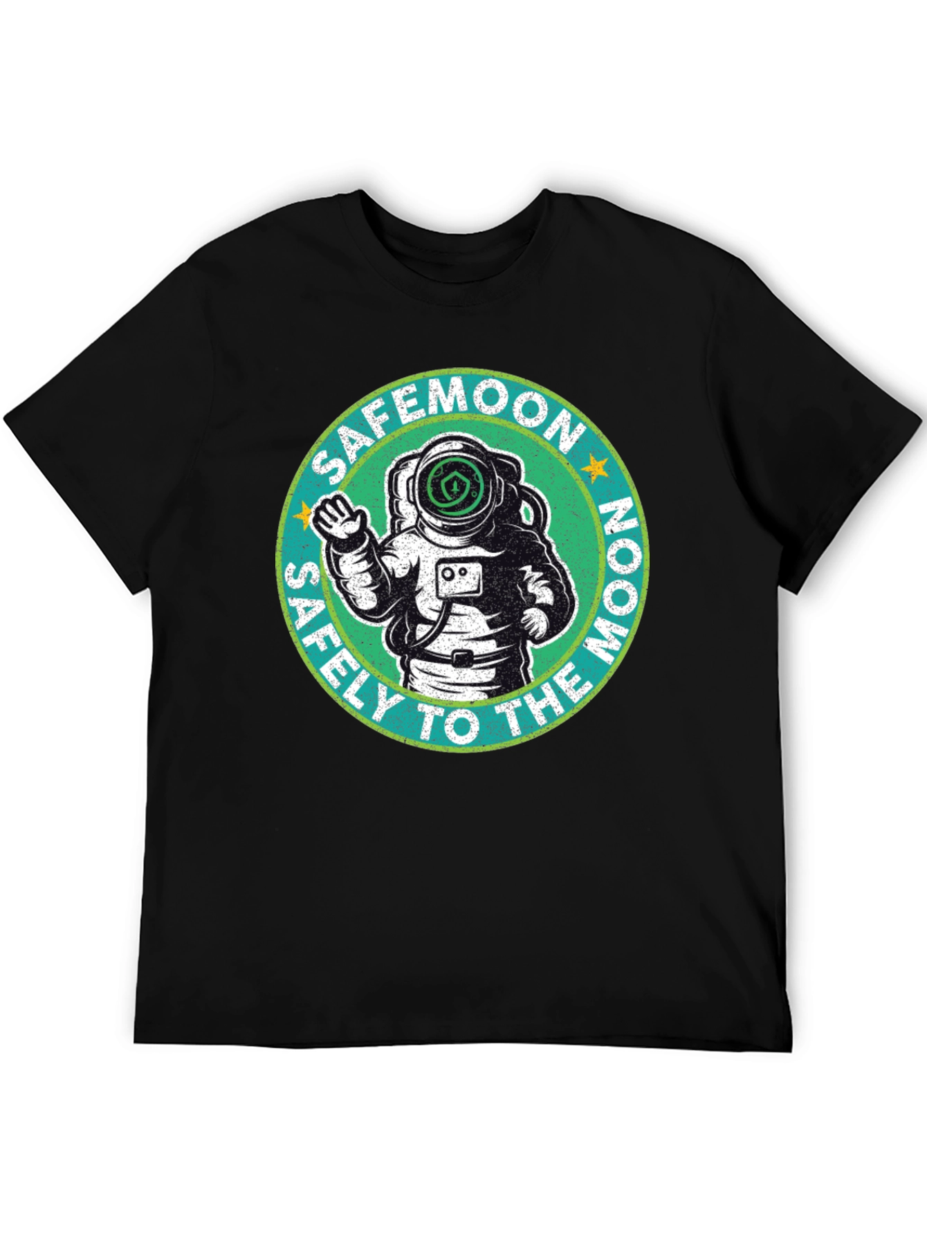 Safemoon Astronaut Black T-Shirt - Safely to the Moon!