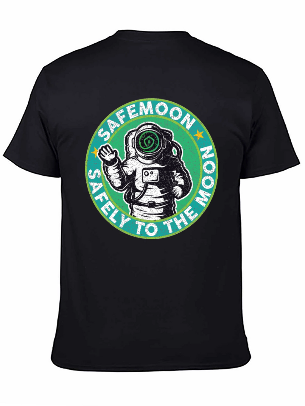 Safemoon Astronaut Black T-Shirt - Safely to the Moon!