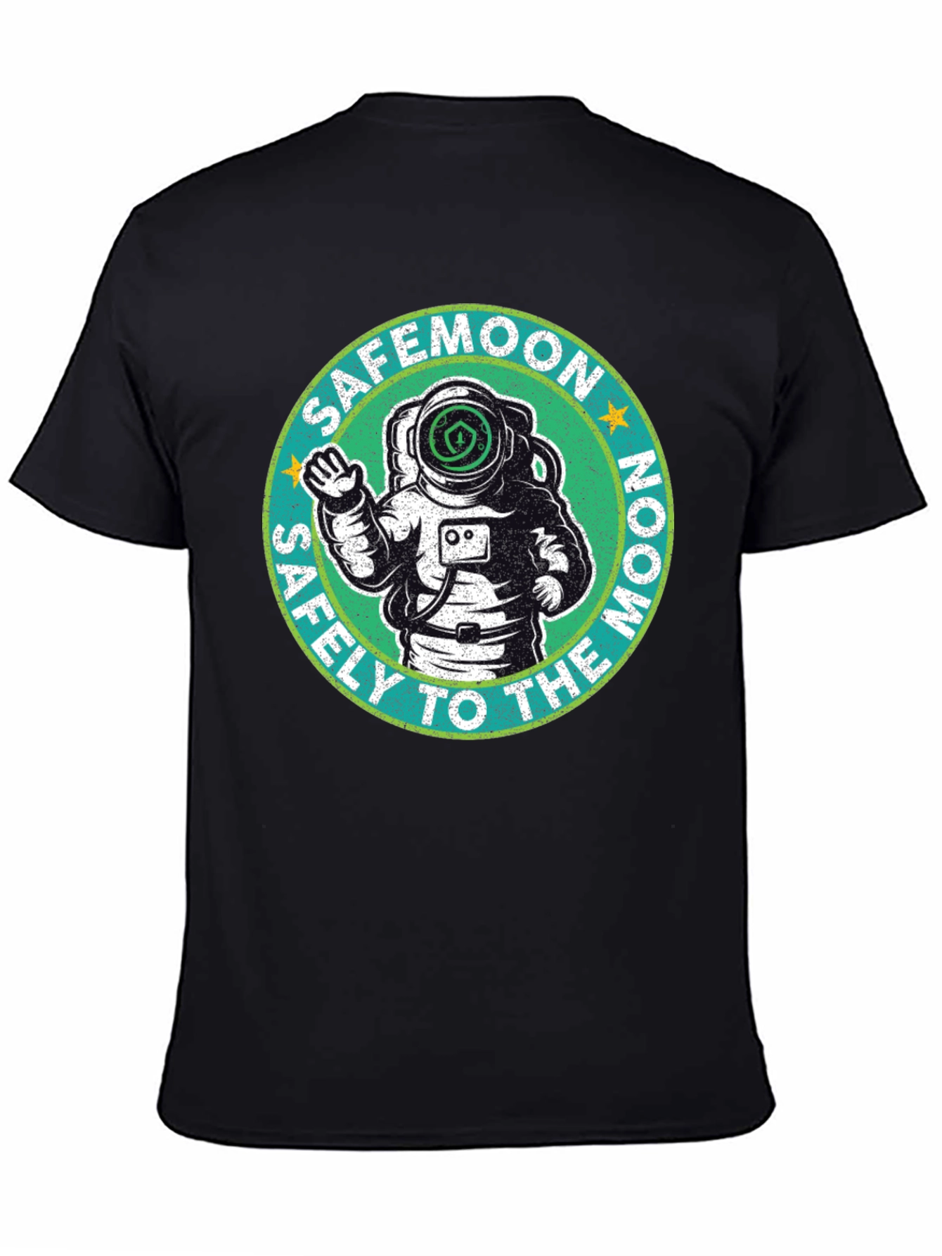 Safemoon Astronaut Black T-Shirt - Safely to the Moon!