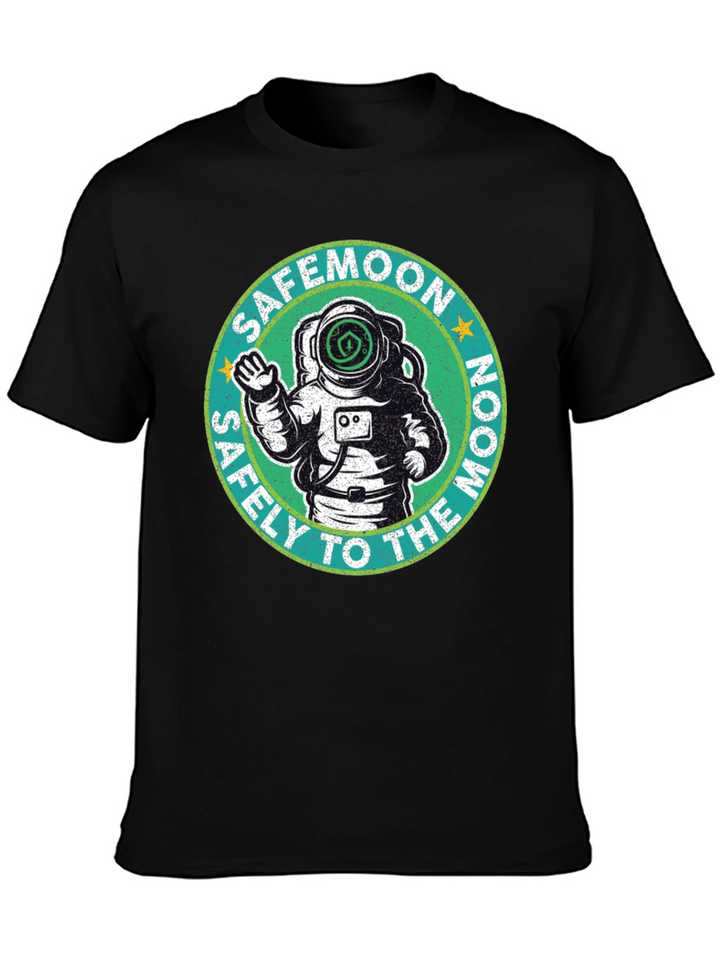 Safemoon Astronaut Black T-Shirt - Safely to the Moon!