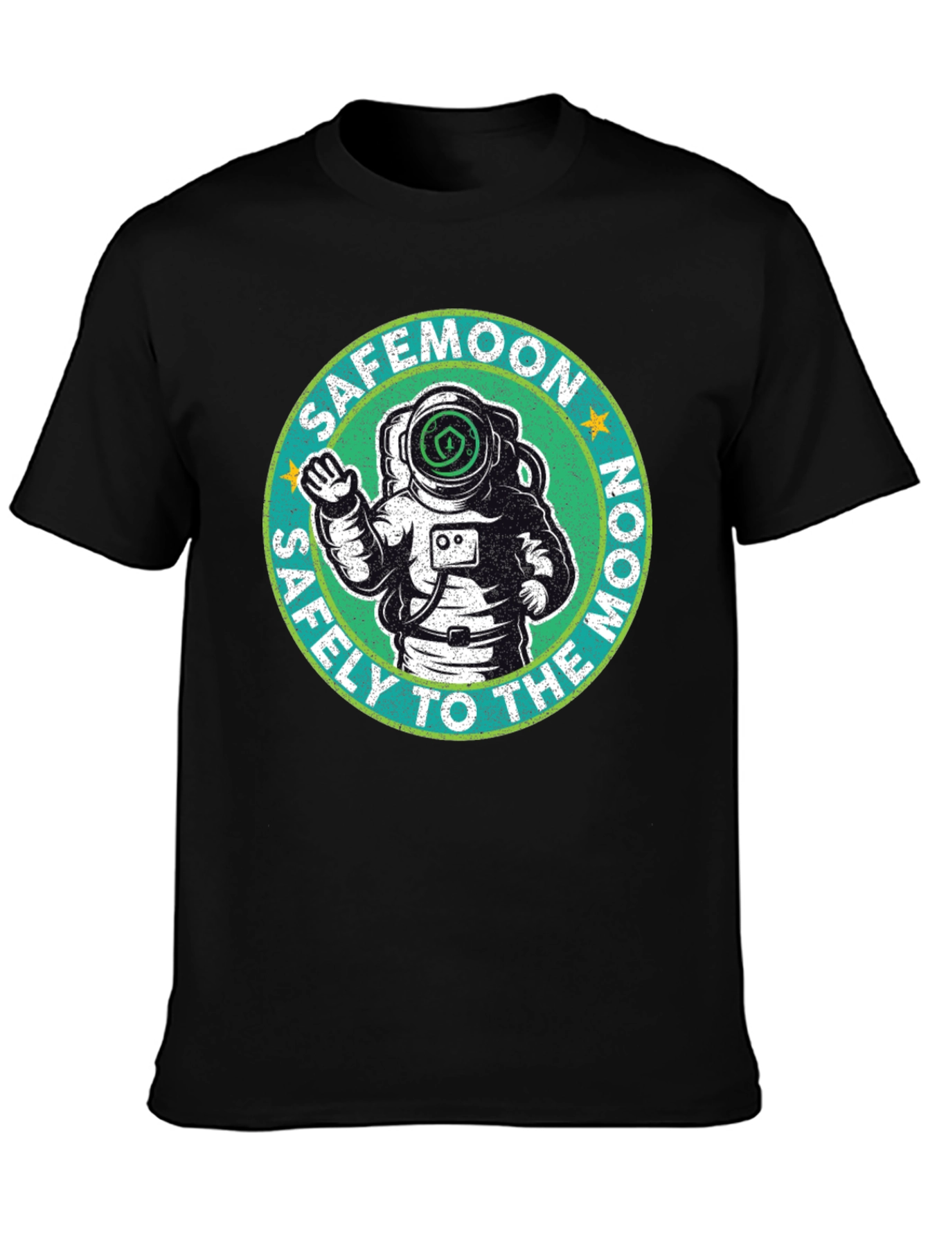Safemoon Astronaut Black T-Shirt - Safely to the Moon!