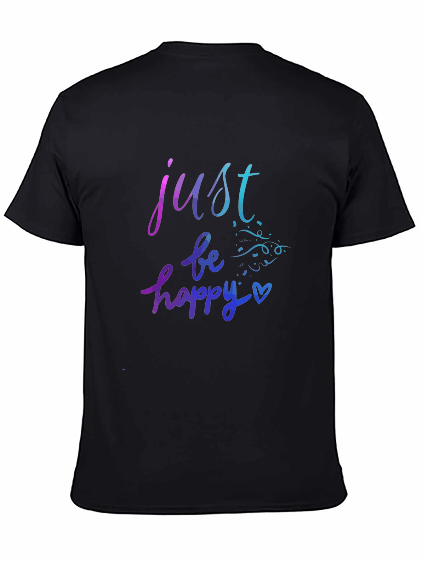Just Be Happy Graphic Tee - Black