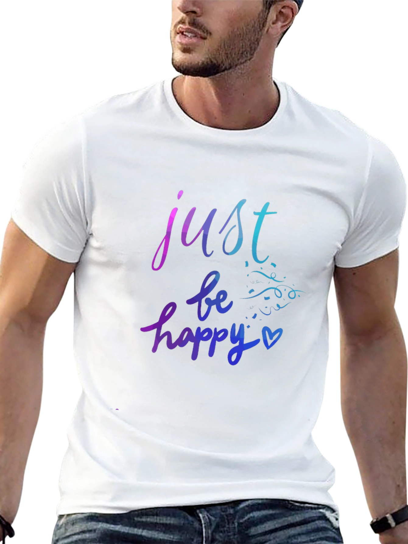 Just Be Happy Graphic Tee - Black
