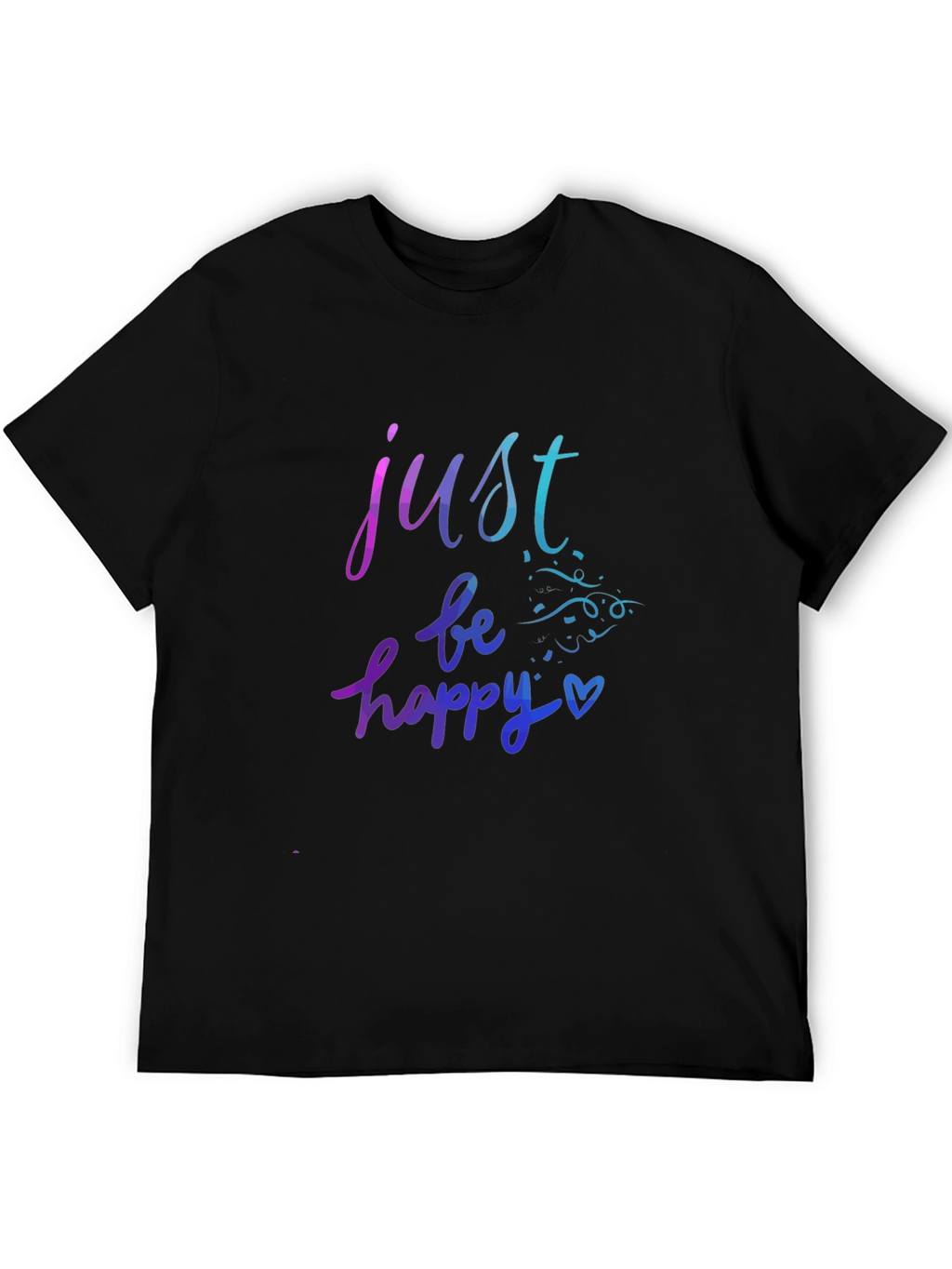 Just Be Happy Graphic Tee - Black