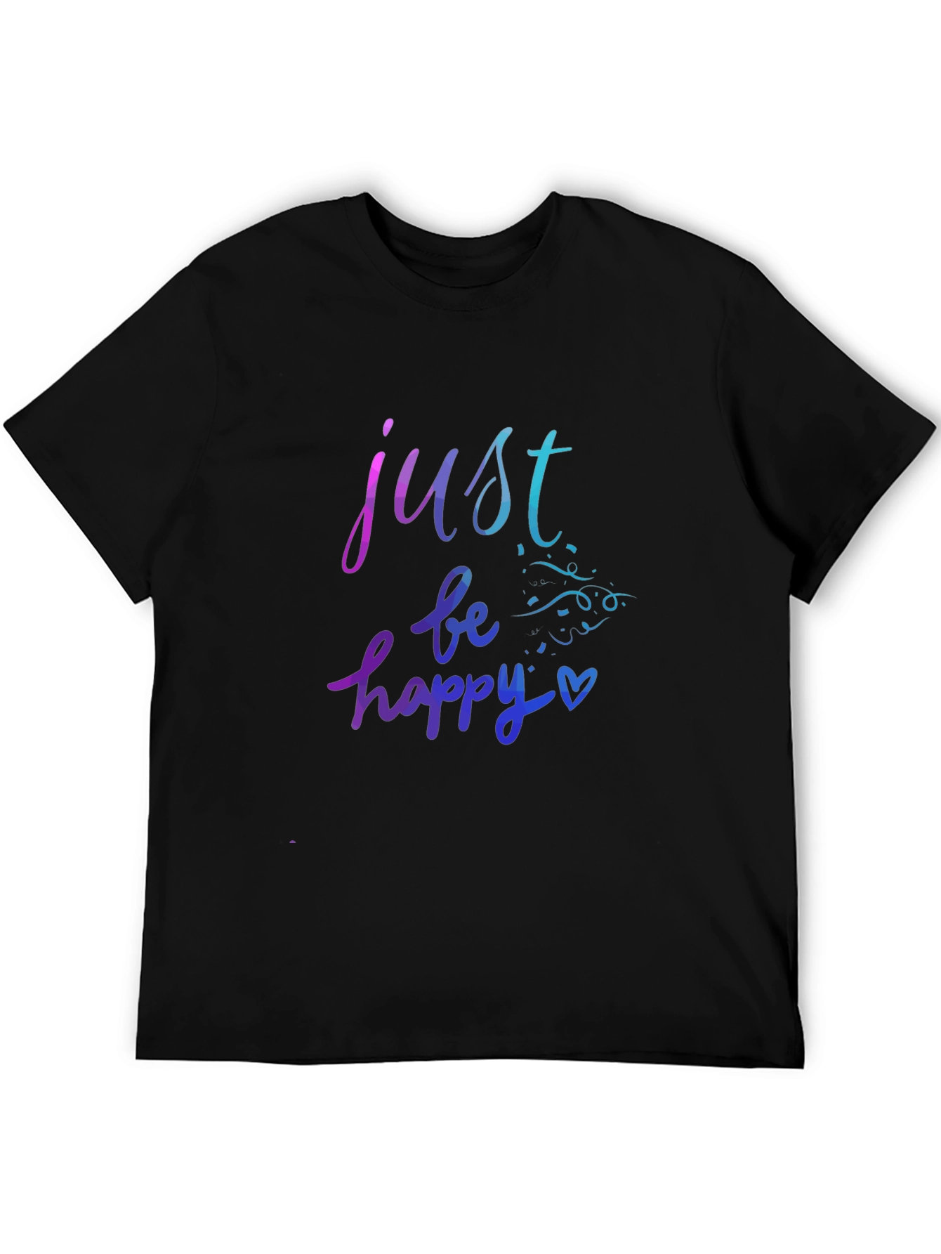 Just Be Happy Graphic Tee - Black