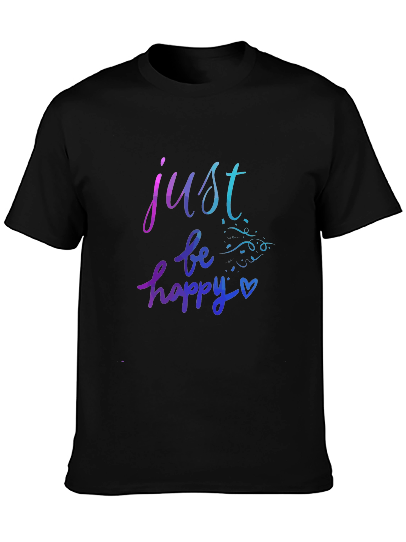 Just Be Happy Graphic Tee - Black