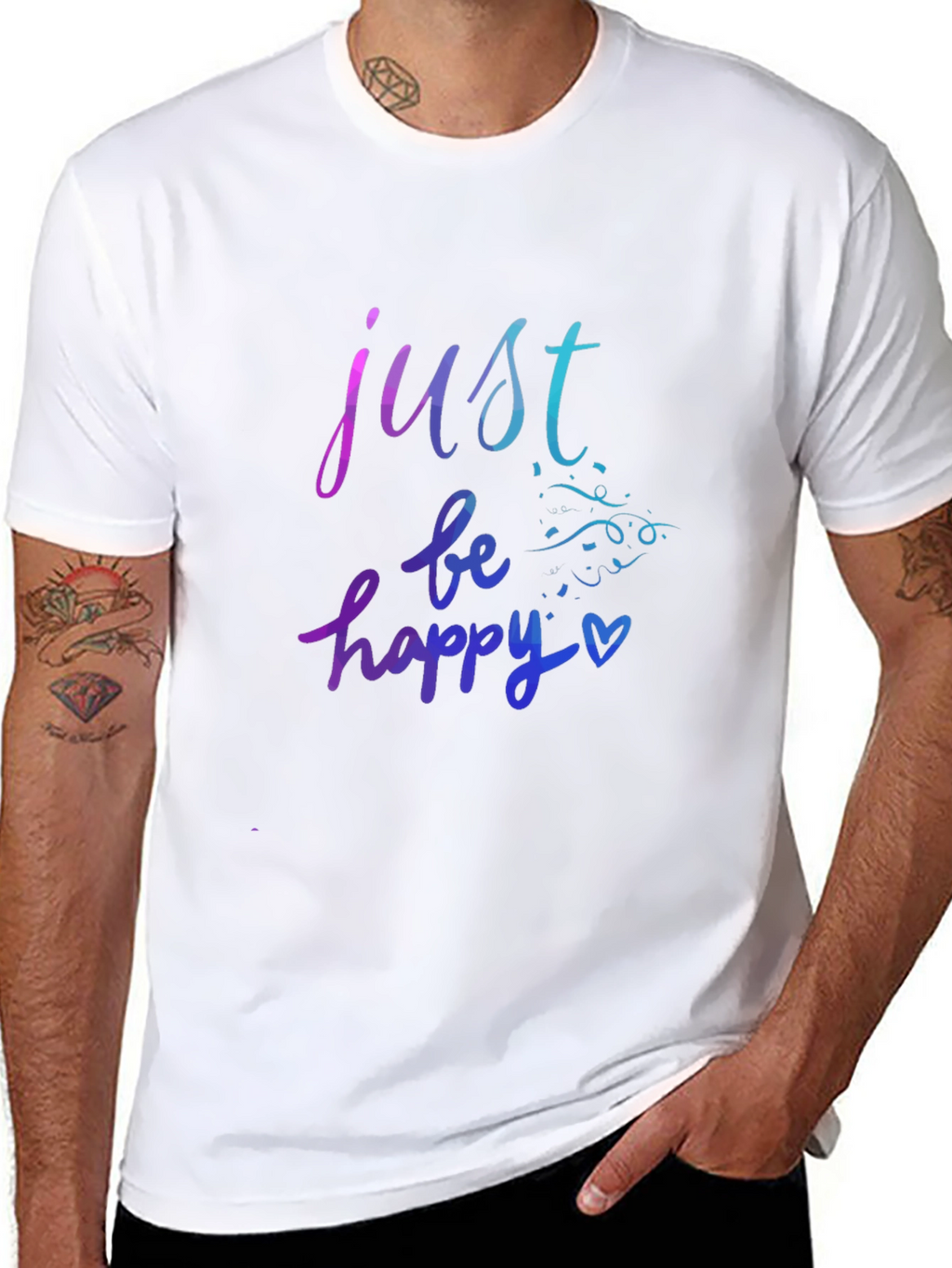 Just Be Happy Graphic Tee - Black