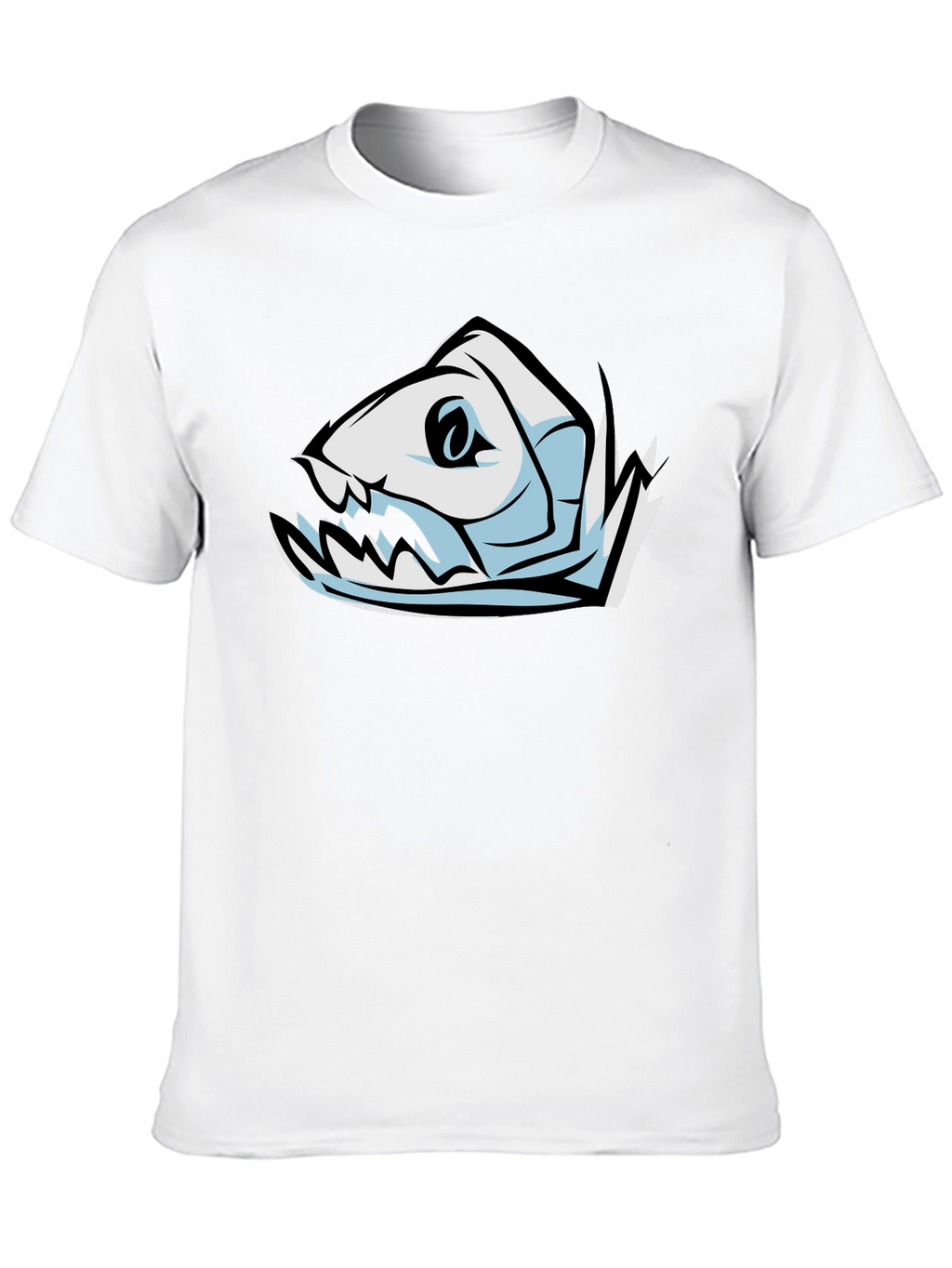 Cool Fish Skeleton Graphic Black T-Shirt