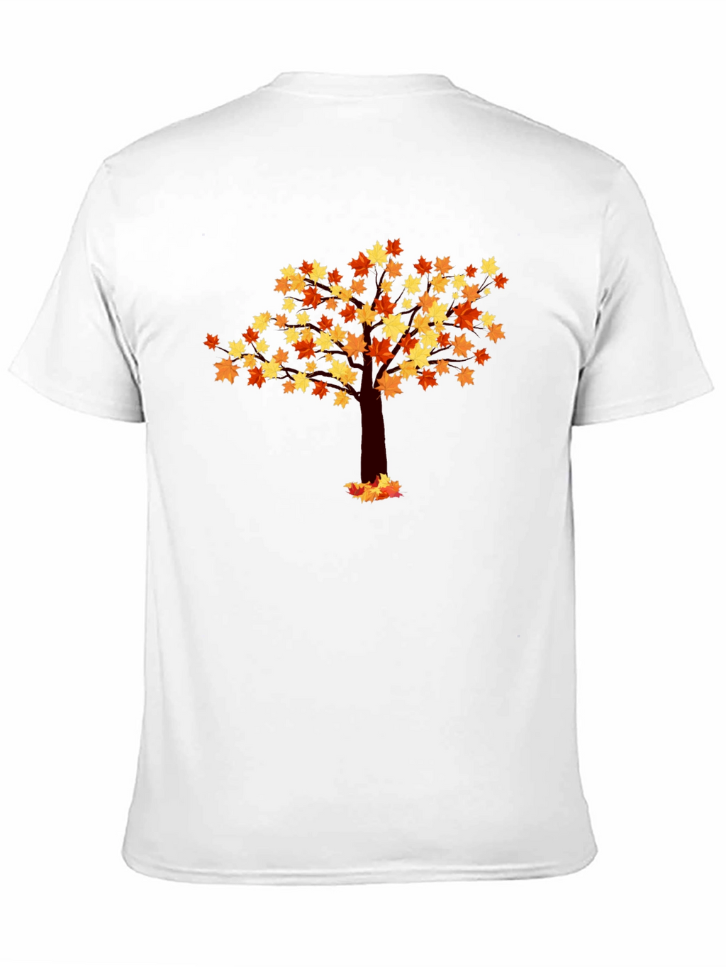 Autumn Leaf Tree Graphic Tee - Black Cotton Shirt