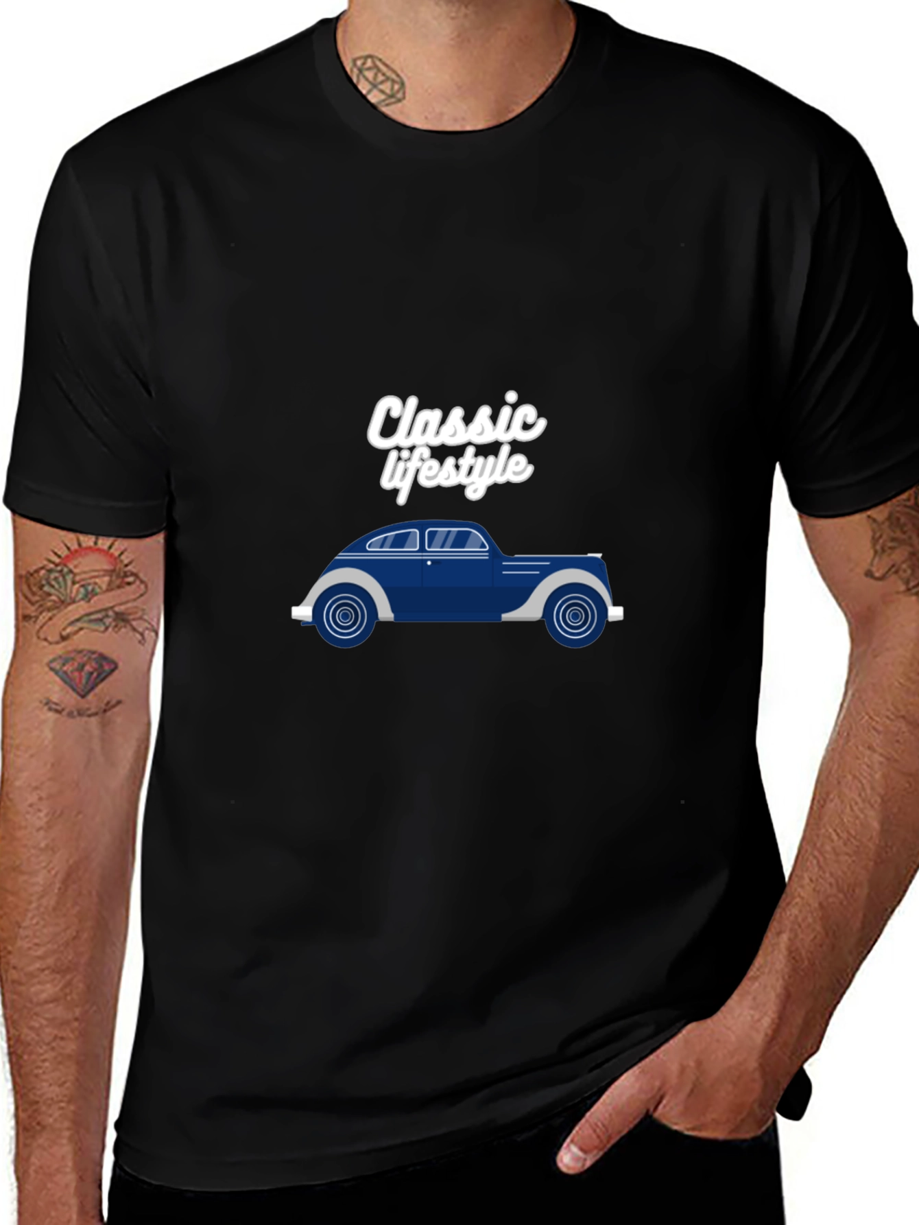 Classic Lifestyle Car Graphic Black T-Shirt