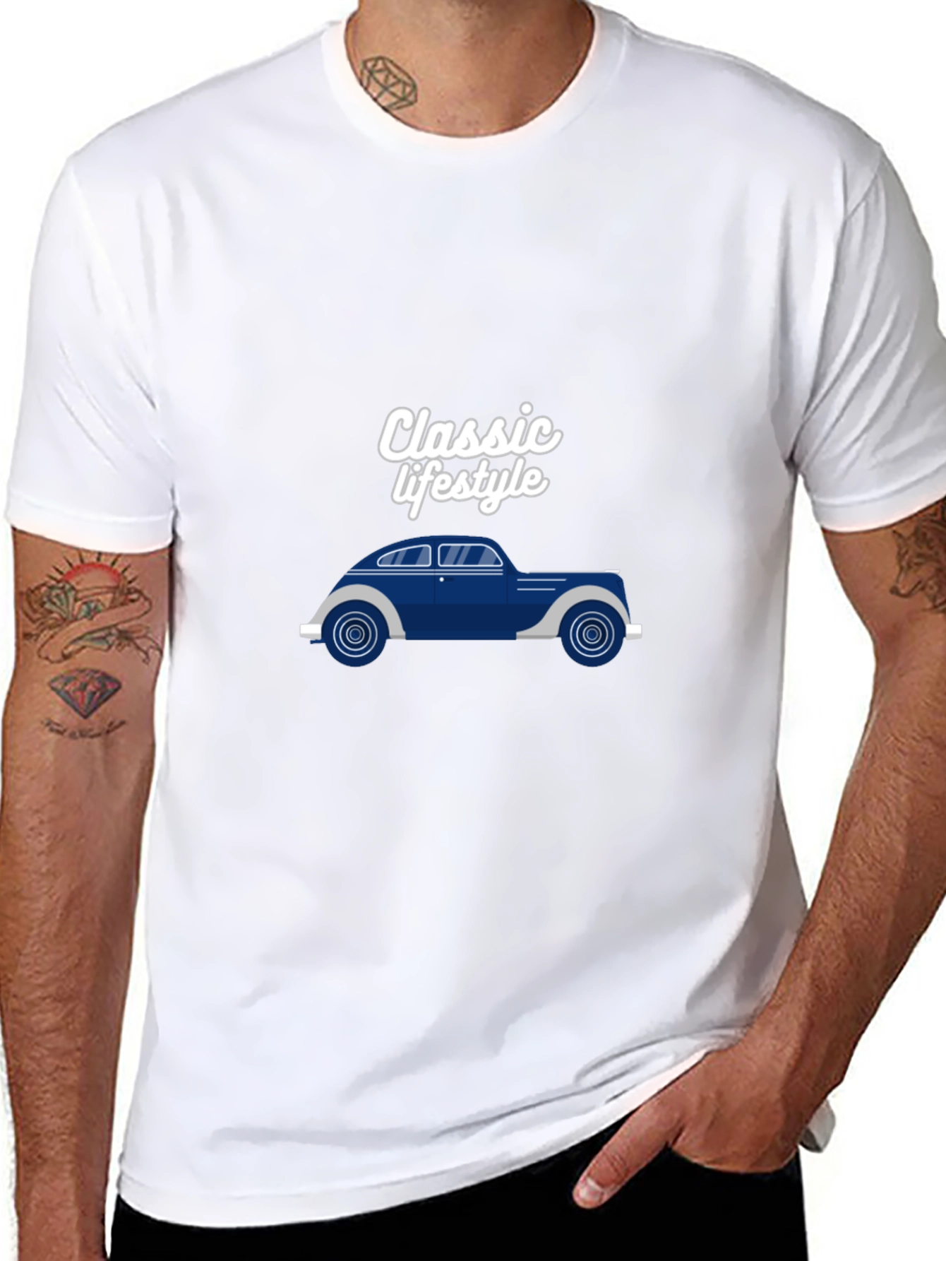 Classic Lifestyle Car Graphic Black T-Shirt
