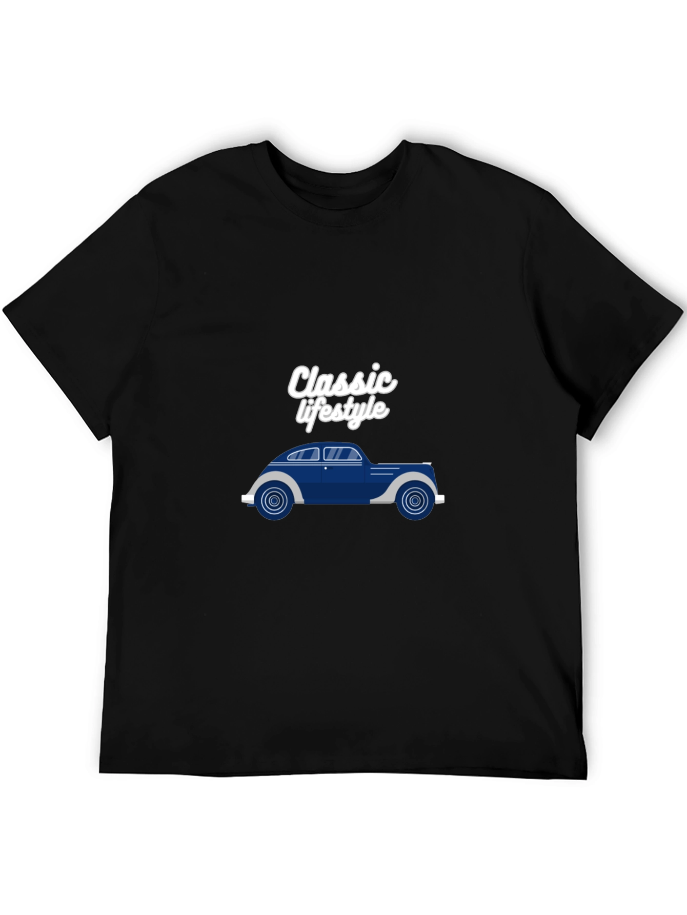 Classic Lifestyle Car Graphic Black T-Shirt