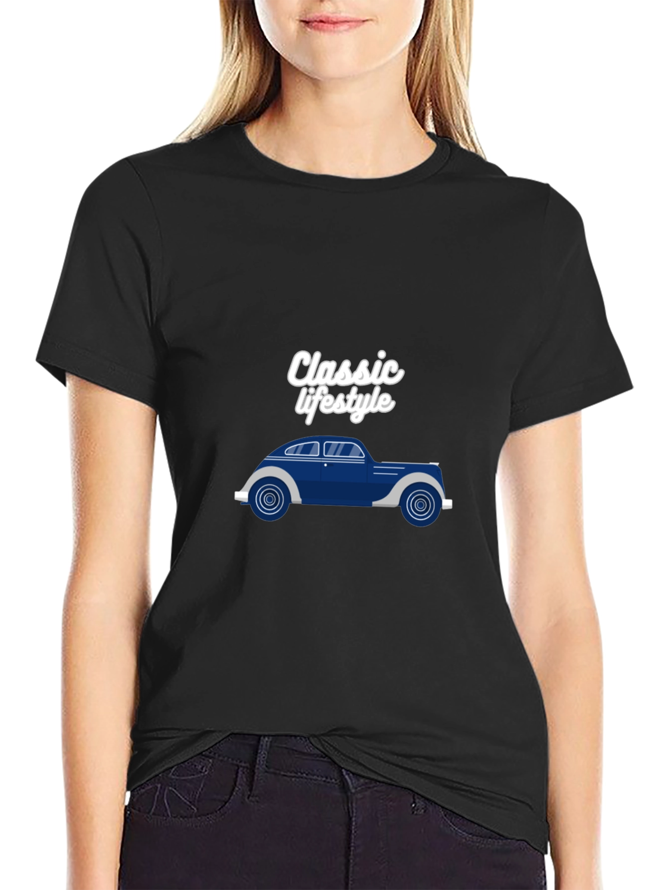 Classic Lifestyle Car Graphic Black T-Shirt
