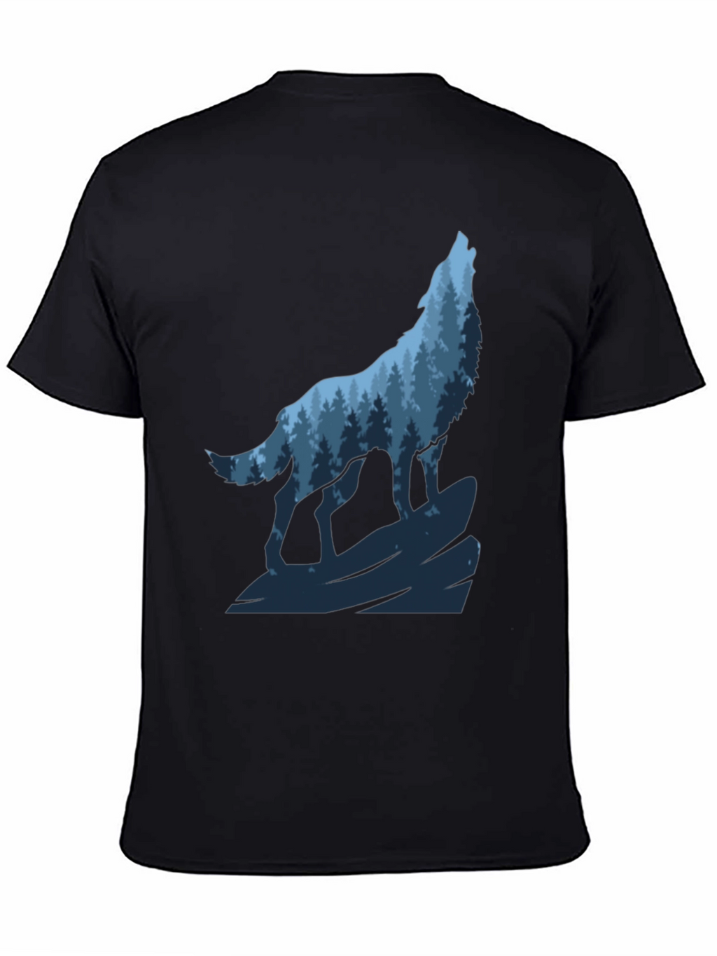 Wolf Forest Graphic Black T-Shirt