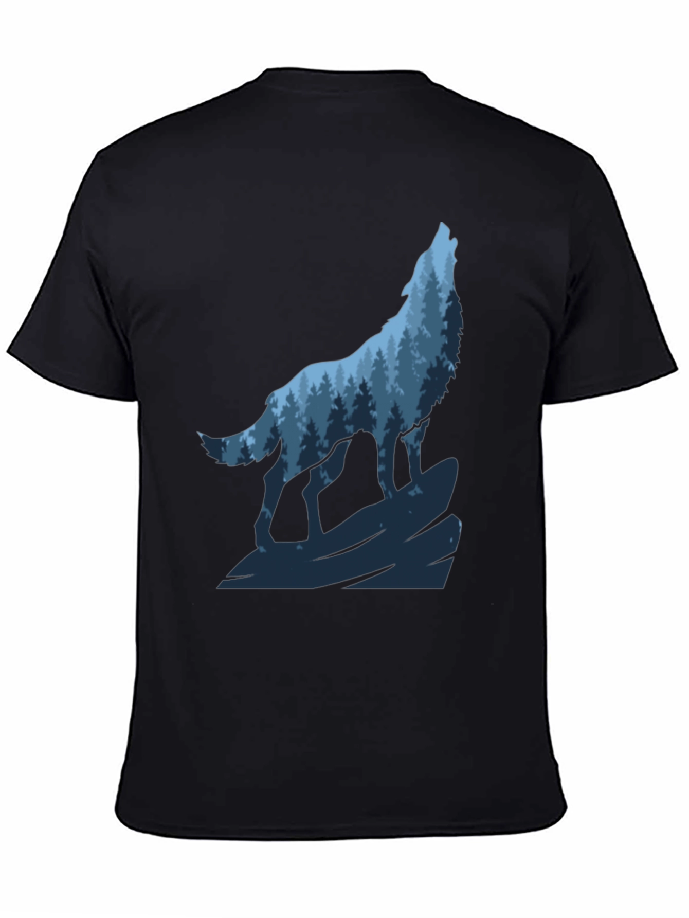 Wolf Forest Graphic Black T-Shirt