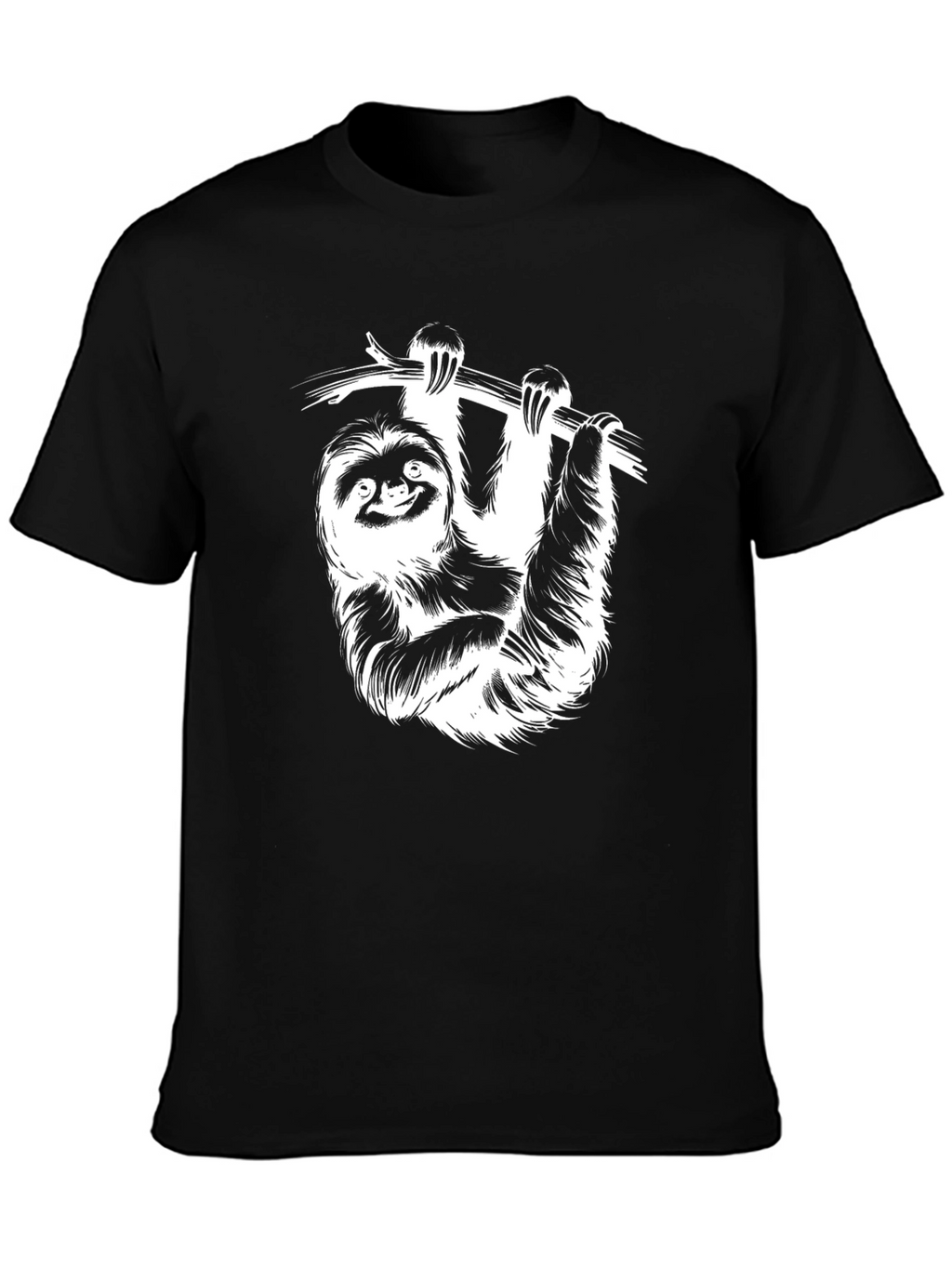 Sloth Graphic Tee - Black Cotton Blend