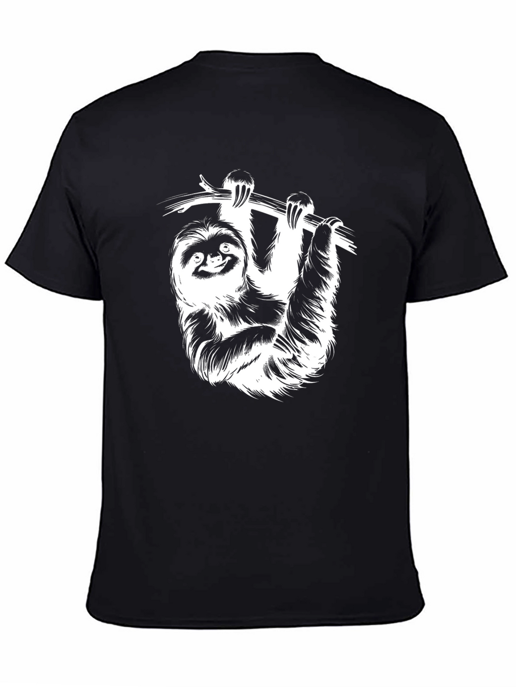 Sloth Graphic Tee - Black Cotton Blend
