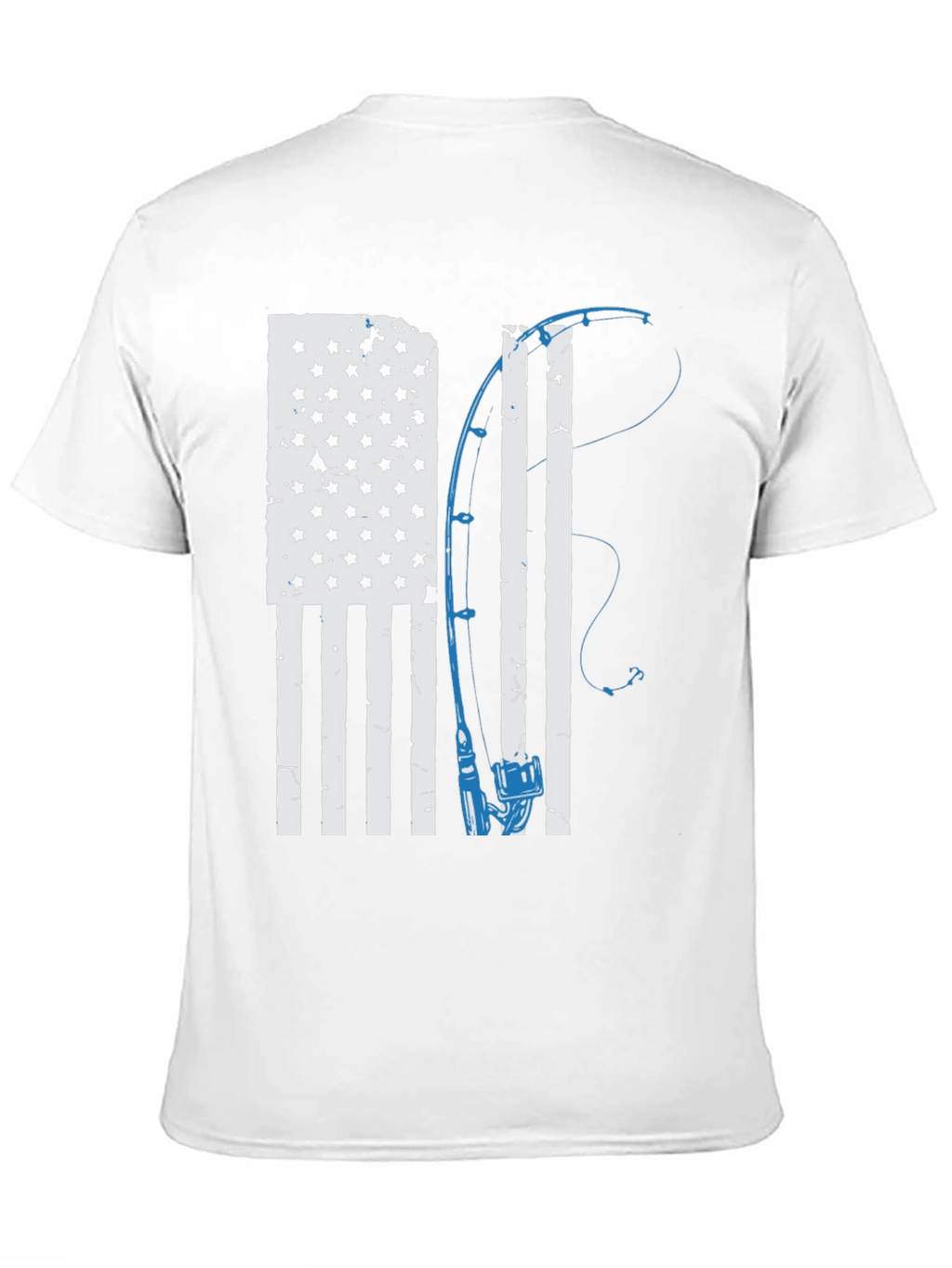 American Flag Fishing Rod Graphic T-Shirt