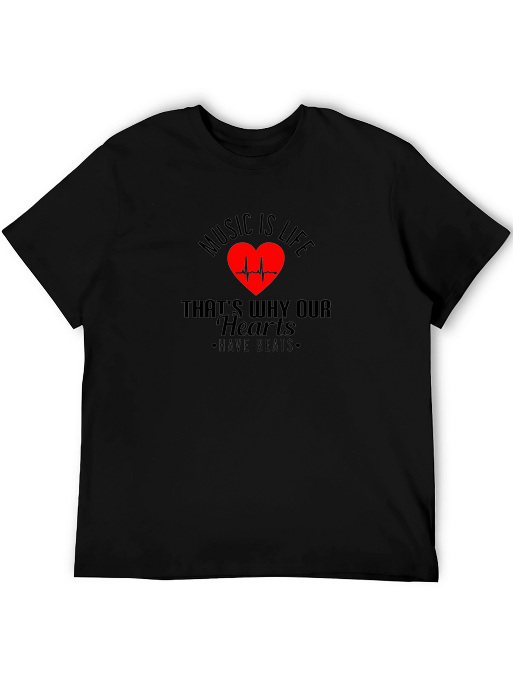 Music is Life T-Shirt - Heartbeat Design