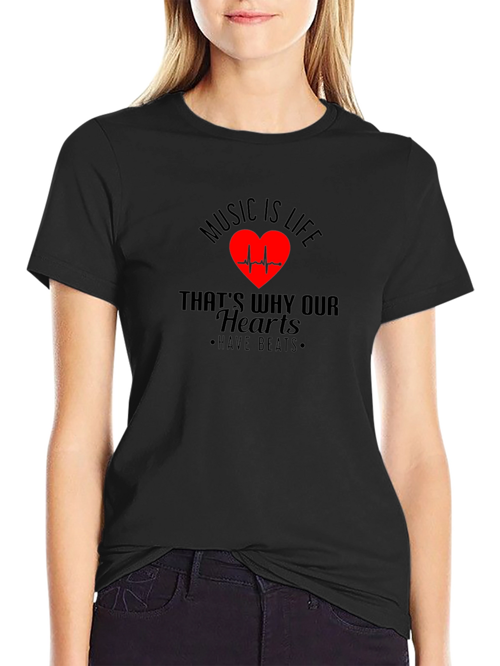 Music is Life T-Shirt - Heartbeat Design