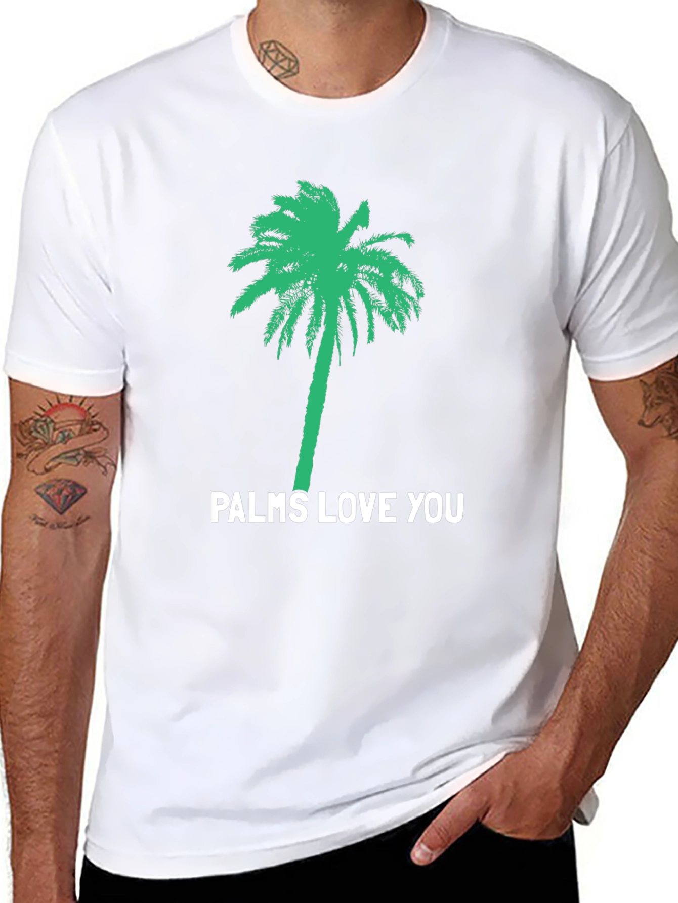 Palms Love You Black Graphic Tee