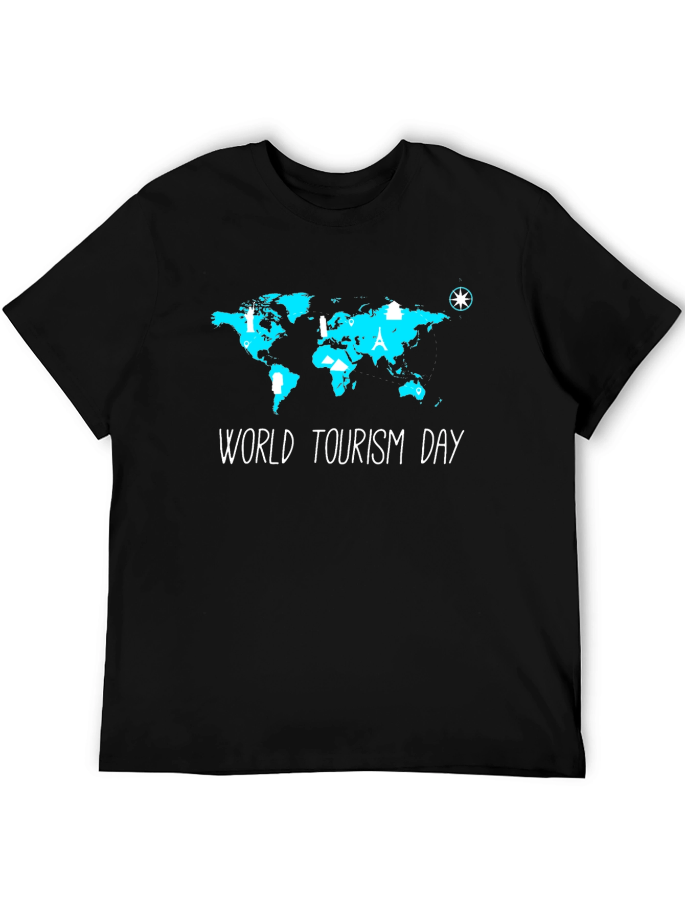 World Tourism Day T-Shirt - Travel Map Graphic Tee