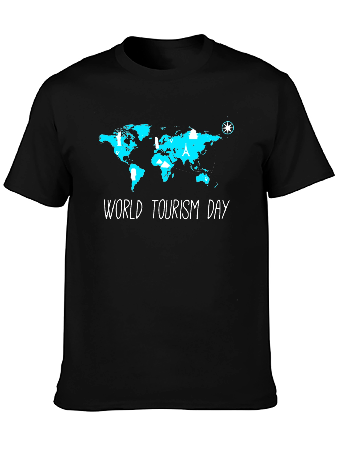 World Tourism Day T-Shirt - Travel Map Graphic Tee