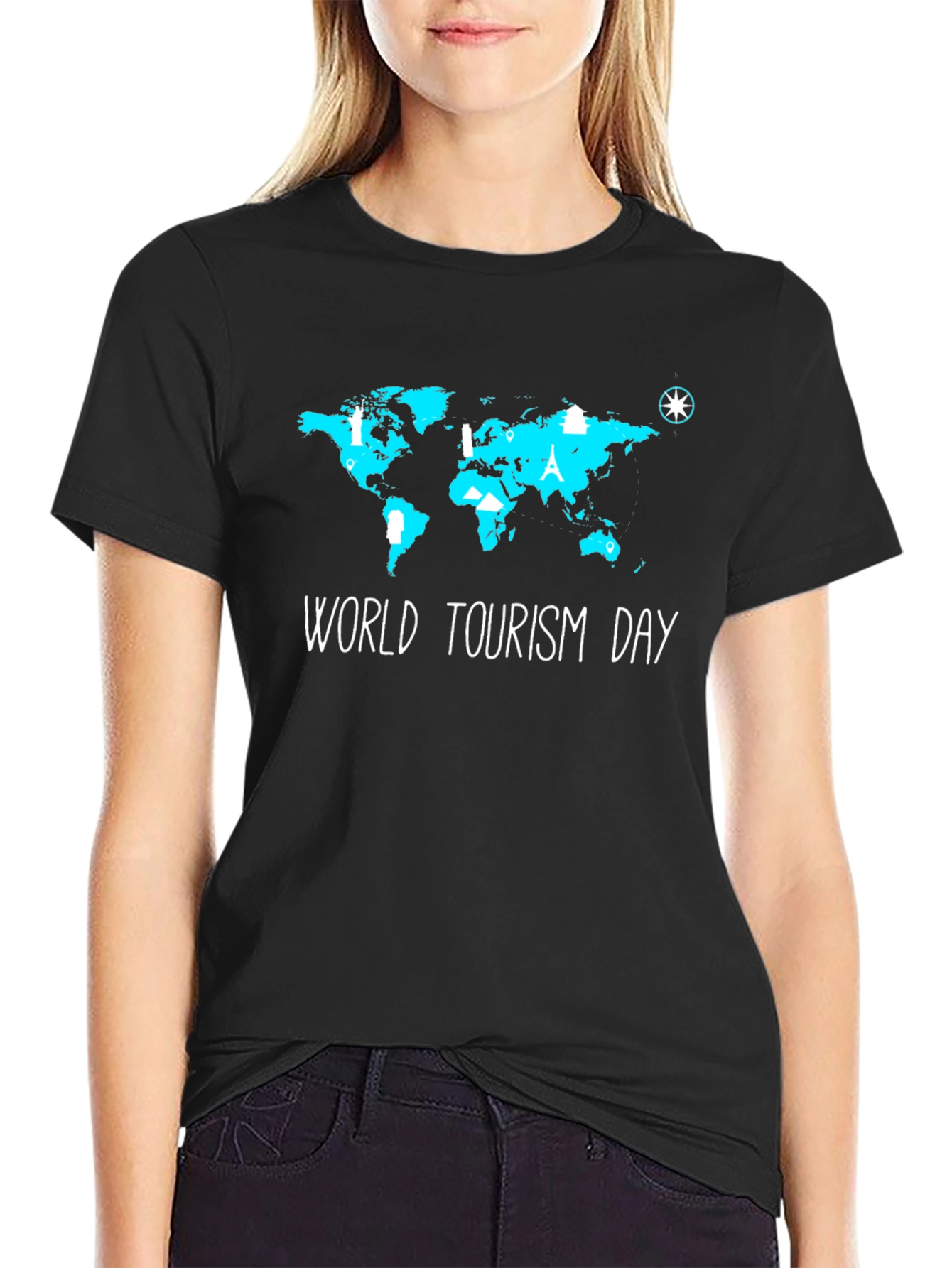 World Tourism Day T-Shirt - Travel Map Graphic Tee