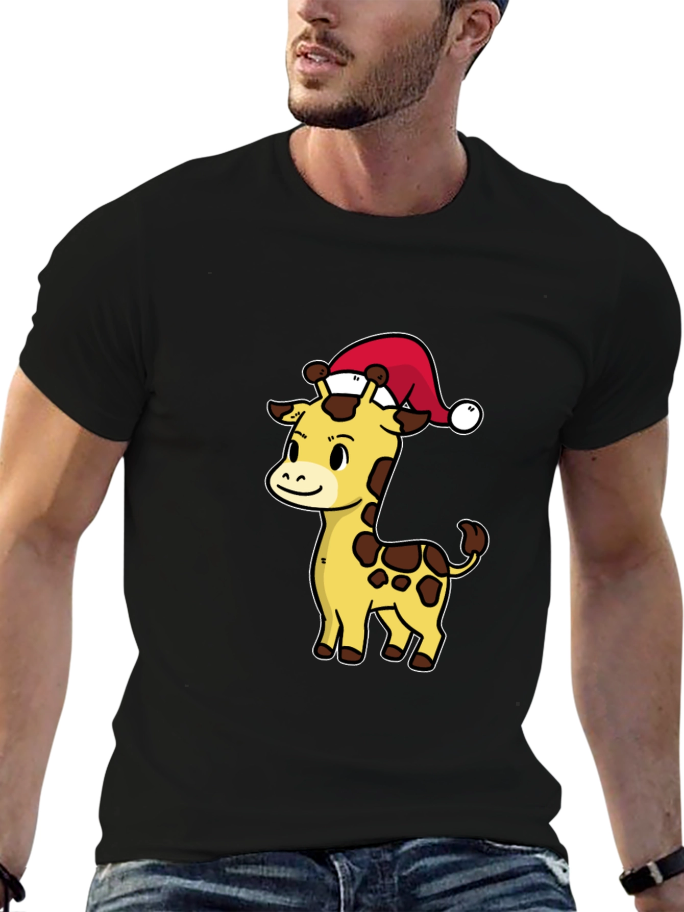 Festive Giraffe T-Shirt - Holiday Cheer