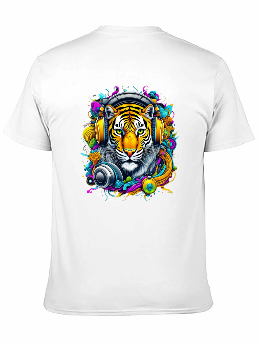 Tiger DJ Graphic Tee - Vivid Art T-Shirt