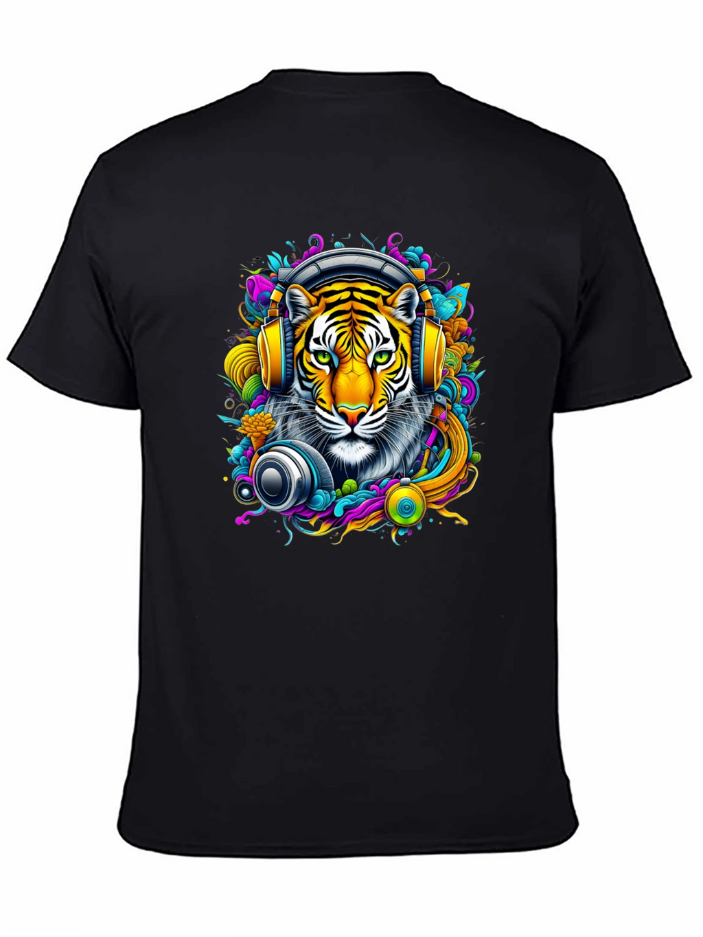 Tiger DJ Graphic Tee - Vivid Art T-Shirt