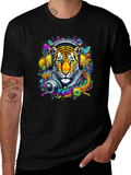 Tiger DJ Graphic Tee - Vivid Art T-Shirt